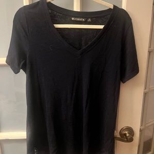 ATHLETA NAVY V-NECK